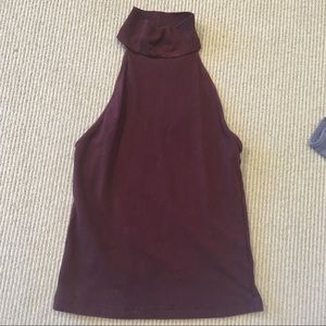 DARK RED HIGH NECK TANK